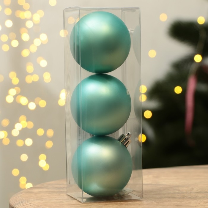 Шары ёлочные новогодние &laquo;Тепла и уюта!&raquo;, на Новый год, пластик, d=6, 3 шт., цвет голубой с белым