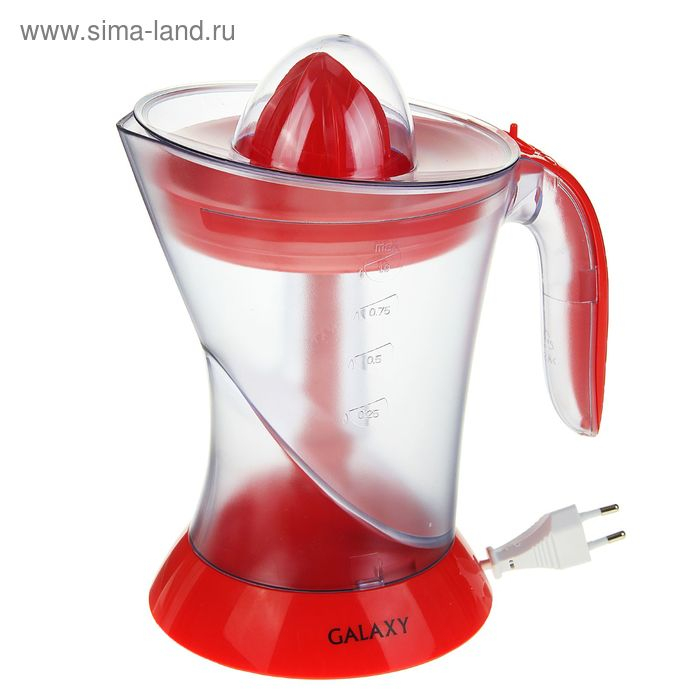 Соковыжималка Galaxy GL 0852, для цитрусовых, 50 Вт, 1 л, красная Соковыжималка Galaxy GL 0852, для цитрусовых, 50 Вт, 1 л, красная