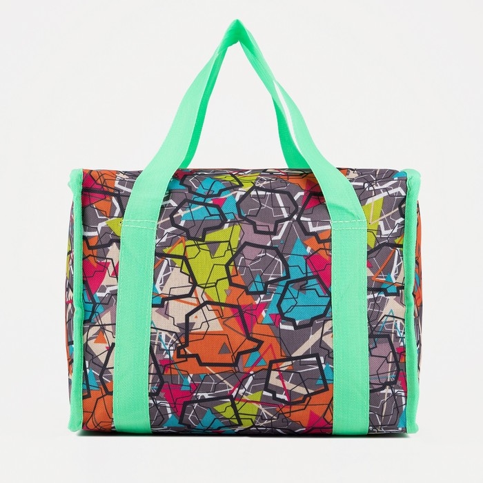 Термосумка на молнии 13 л, цвет разноцветной/зелёный