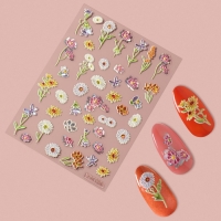 Наклейки для ногтей &laquo;На поле&raquo;, объёмные, разноцветные