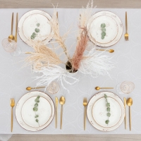 Скатерть Этель "Круги" цв.серебро, 142*220 +/-3 см, 115 &plusmn;10 гр,100%