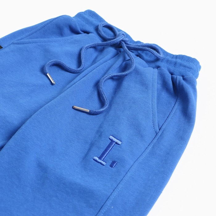 Брюки спортивные для мальчиков, цвет синий, рост 80-86 см