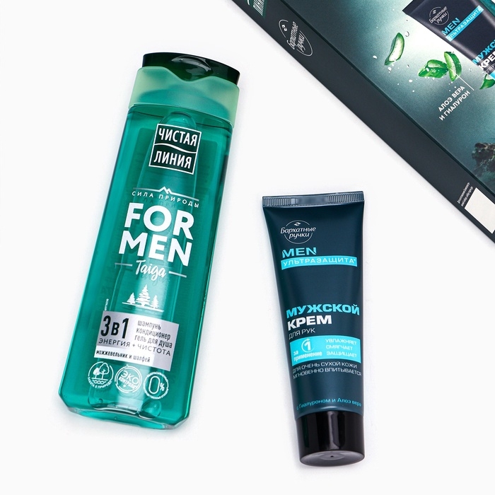 Подарочный набор мужской: крем для рук, 80 мл + шампунь-кондиционер-гель для душа 3в1, 250 мл 108375