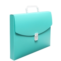 Папка-портфель А4 на замке, Calligrata "Акварель", 1 отделение, пластиковая, 700 мкм, мятная Папка-портфель А4 на замке, Calligrata "Акварель", 1 отделение, пластиковая, 700 мкм, мятная