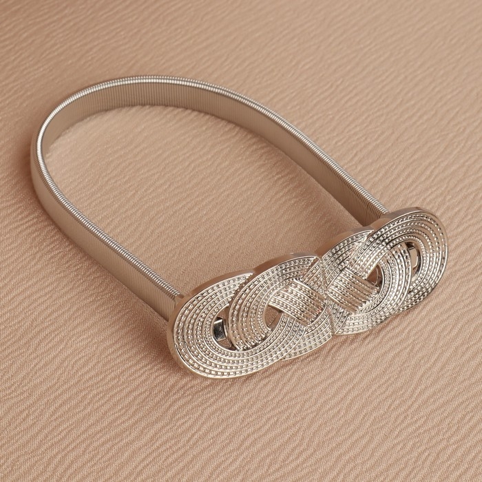 Подхват для штор &laquo;Плетение&raquo;, 2 &times; 33 см, цвет серебряный