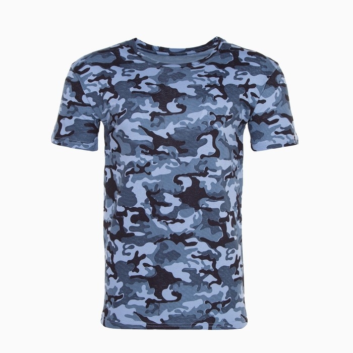 Футболка мужская камуфляж пятна, цвет серо-голубой, размер 46 Футболка мужская камуфляж пятна, цвет серо-голубой, размер 46
