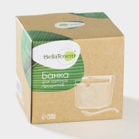 Банка для хранения сыпучих продуктов с ложкой «Эстет. Овощи», 250 мл, с бамбуковой крышкой, фарфоровая, цвет белый Банка для хранения сыпучих продуктов с ложкой «Эстет. Овощи», 250 мл, с бамбуковой крышкой, фарфоровая, цвет белый