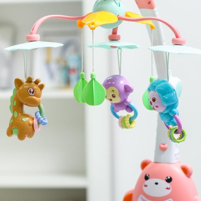 Мобиль музыкальный на кроватку &laquo;Мишка. Африка&raquo;, проектор, пульт, цвет МИКС