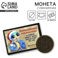 Монета в коробочке новогодняя «Волшебный талисман» на Новый год, диам. 2.5 см Монета в коробочке новогодняя «Волшебный талисман» на Новый год, диам. 2.5 см