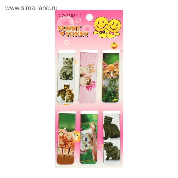 Набор закладок магнитных 6 штук Набор закладок магнитных 6 штук "Котята", ассорти