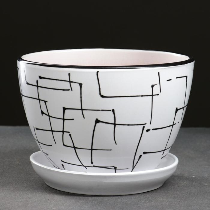 Горшок цветочный Иллюзия белая 1,65 л