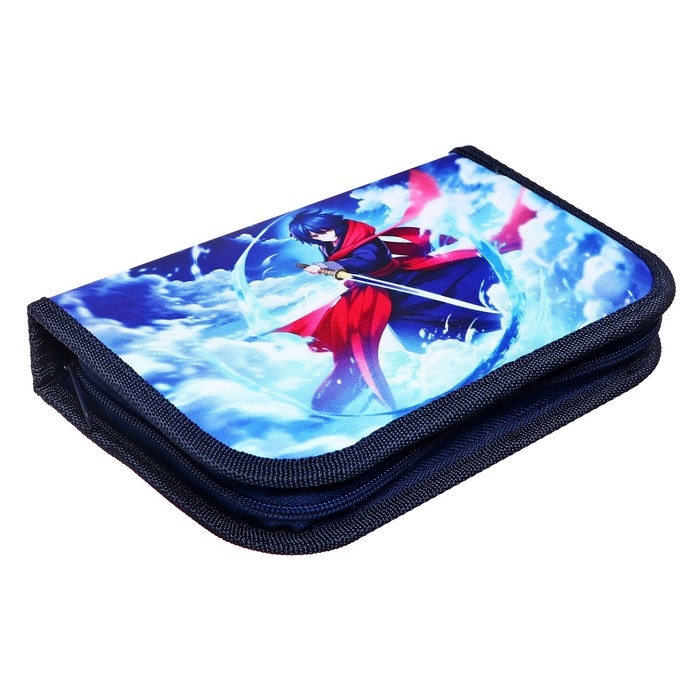 Пенал 1 секция, 130 х 210 х 40 мм, 2 откидные планки, тканевый, Calligrata TOP, Content Пенал 1 секция, 130 х 210 х 40 мм, 2 откидные планки, тканевый, Calligrata TOP, Content "Аниме воин"