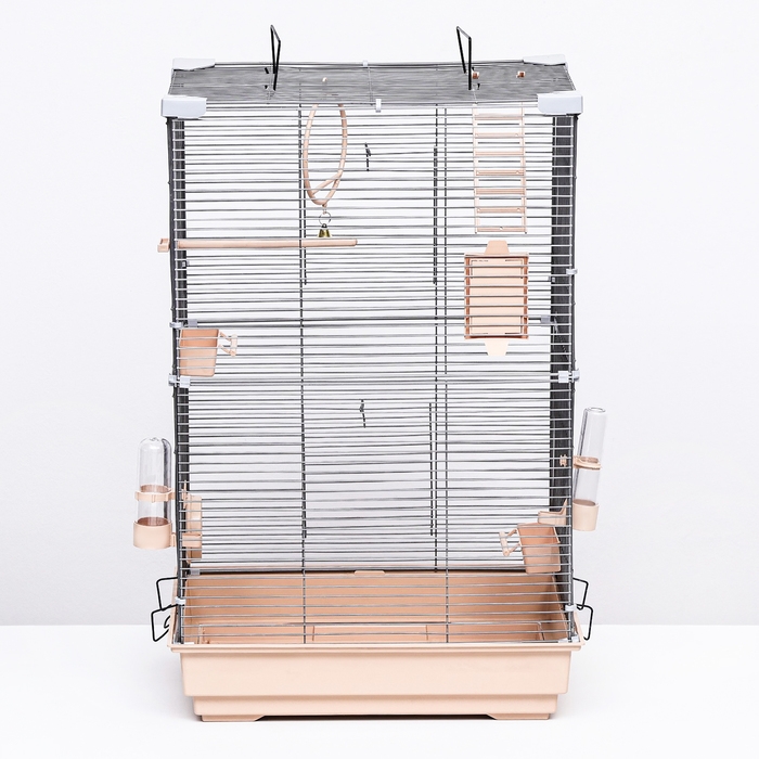 Клетка для птиц "Пижон" №101-Б, разборная, 42 х 30 х 65см (укомплект.) бежевая