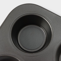 Форма для выпечки Доляна &laquo;Жаклин. Круг&raquo;, 26&times;18&times;3 см, 6 ячеек, съёмное дно, антипригарное покрытие, цвет чёрный