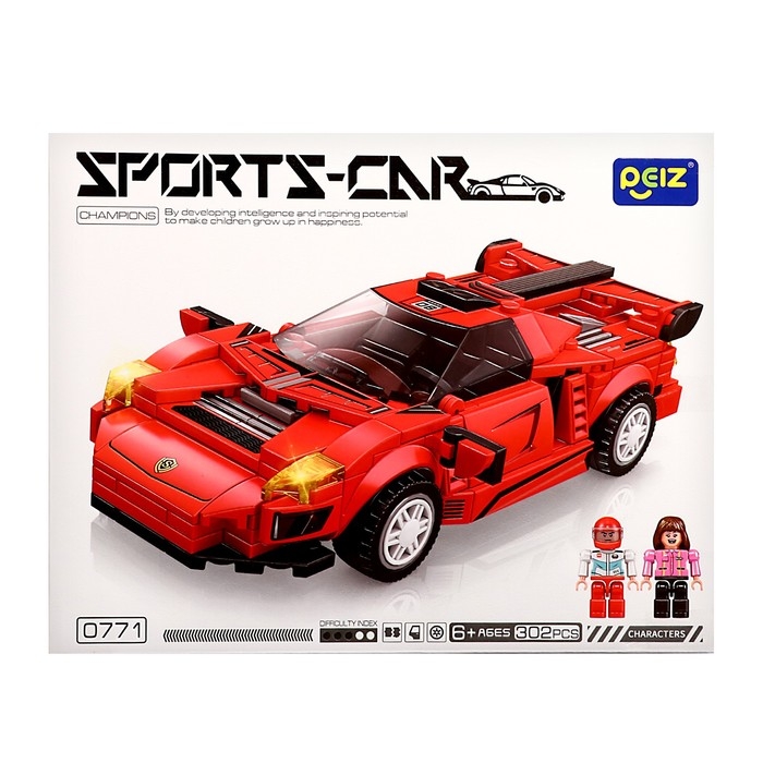 Конструктор Гонка &laquo;Спорткар&raquo;, 302 детали