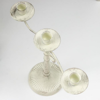 Подсвечник металл на 3 свечи "Прованс" белый состаренный 31х13х30 см