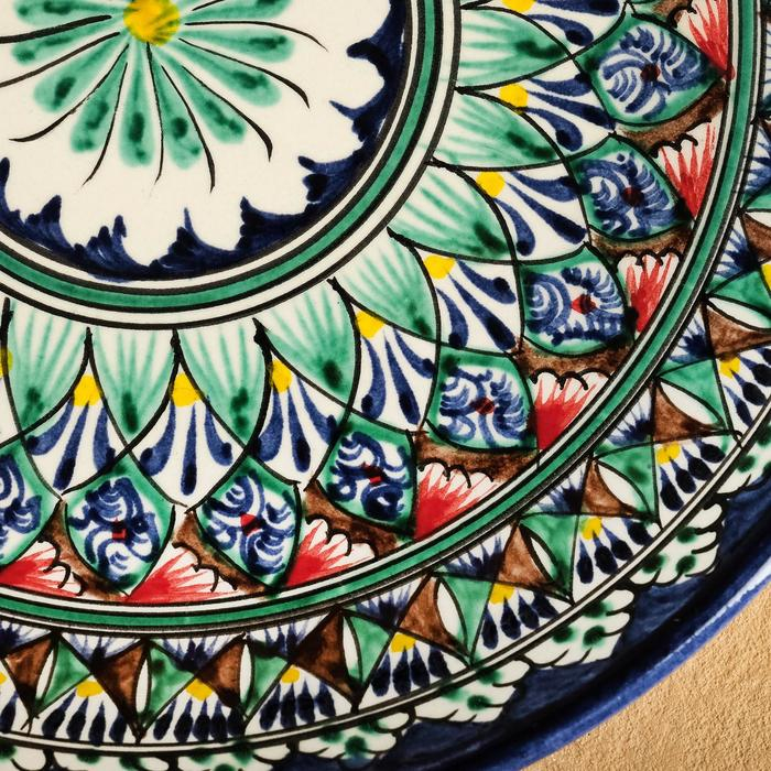 Ляган Риштанская Керамика Ляган Риштанская Керамика "Узоры", 25 см, синий микс