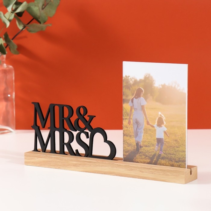 Фоторамка дерево, акрил 10х15 см Фоторамка дерево, акрил 10х15 см "Мисс и Мистер" 4х27х16,3 см