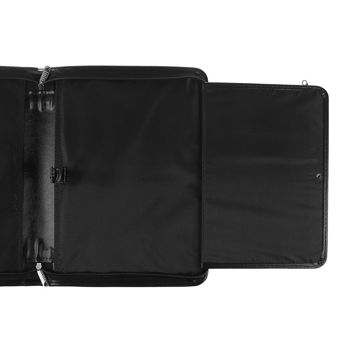 Папка деловая, искусственная кожа, для бумаг, 370 х 275 х 50 мм, с металлическим прижимом, с ручкой, 6Д52 «Люкс», чёрная Папка деловая, искусственная кожа, для бумаг, 370 х 275 х 50 мм, с металлическим прижимом, с ручкой, 6Д52 «Люкс», чёрная