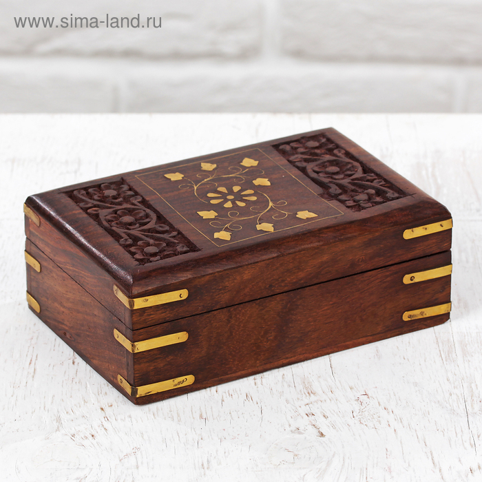 Шкатулка Шкатулка "Лепестки" дерево 15х10х6 см