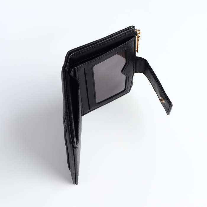 Кошелёк женский на кнопке, цвет чёрный Кошелёк женский на кнопке, цвет чёрный