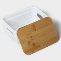 Контейнер для хранения с крышкой LaDо́m &laquo;Натурэль&raquo;, 25,5&times;17&times;12см, цвет белый