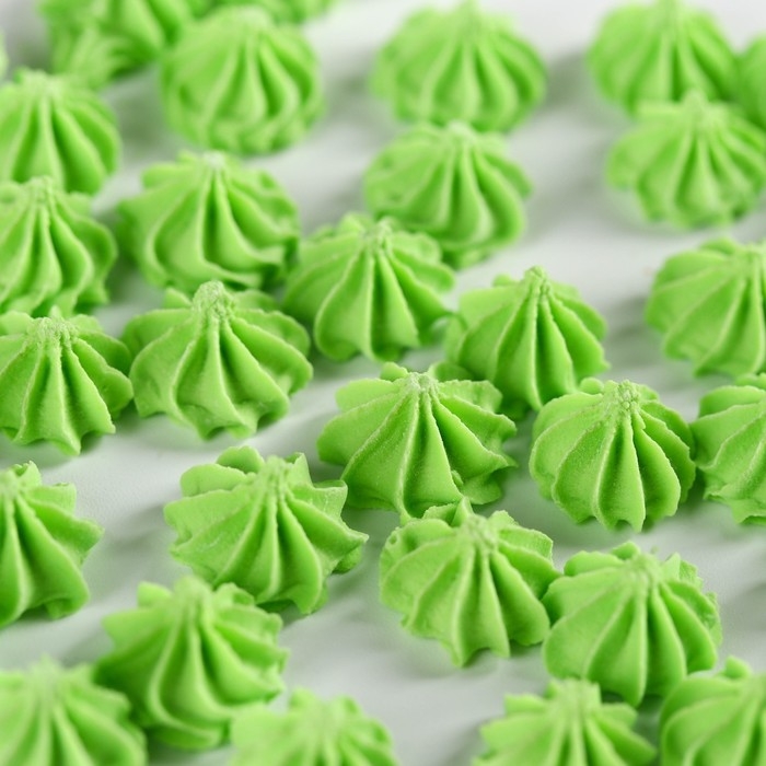 Безе сахарные зелёные KONFINETTA для декора капкейков, торта, куличей и напитков, 30 г.