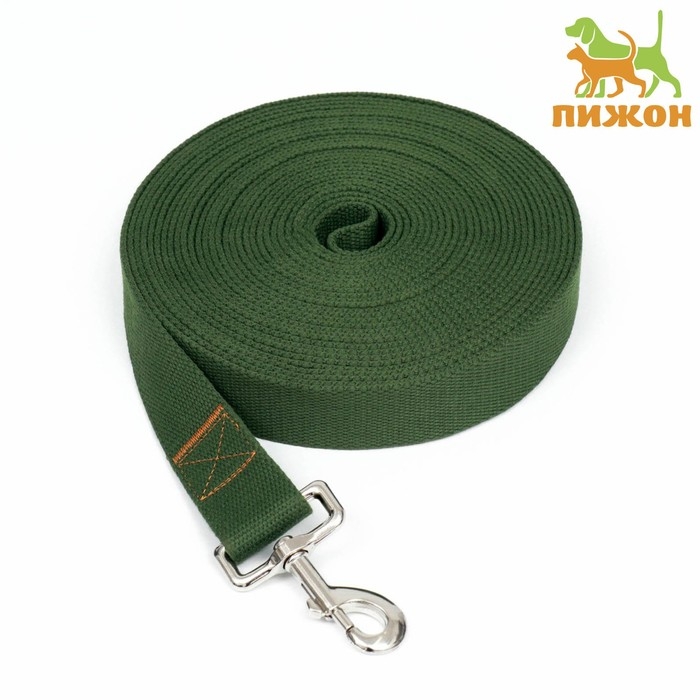 Поводок брезентовый 10 м х 3,5 см, хаки Поводок брезентовый 10 м х 3,5 см, хаки