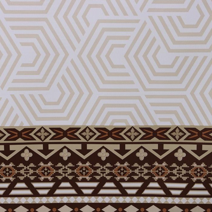 Клеёнка на стол &laquo;Русская&raquo;, на тканевой основе, рулон 20 метров, ширина 137 см, толщина 0,25 мм, цвет коричневый