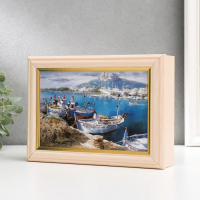 Ключница "Белые лодочки" 15х21 см молочный дуб