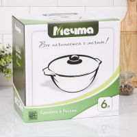 Казан «Гранит Stаr», 6 л, стеклянная крышка, литые ручки, антипригарное покрытие, цвет серый Казан «Гранит Stаr», 6 л, стеклянная крышка, литые ручки, антипригарное покрытие, цвет серый