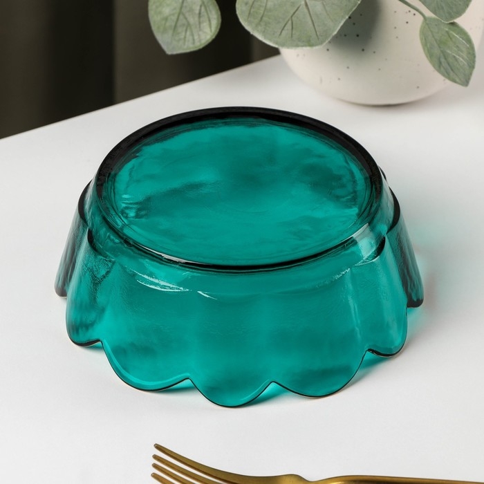 Салатник стеклянный фигурный &laquo;Цветочный&raquo;, 500 мл, 15&times;5 см