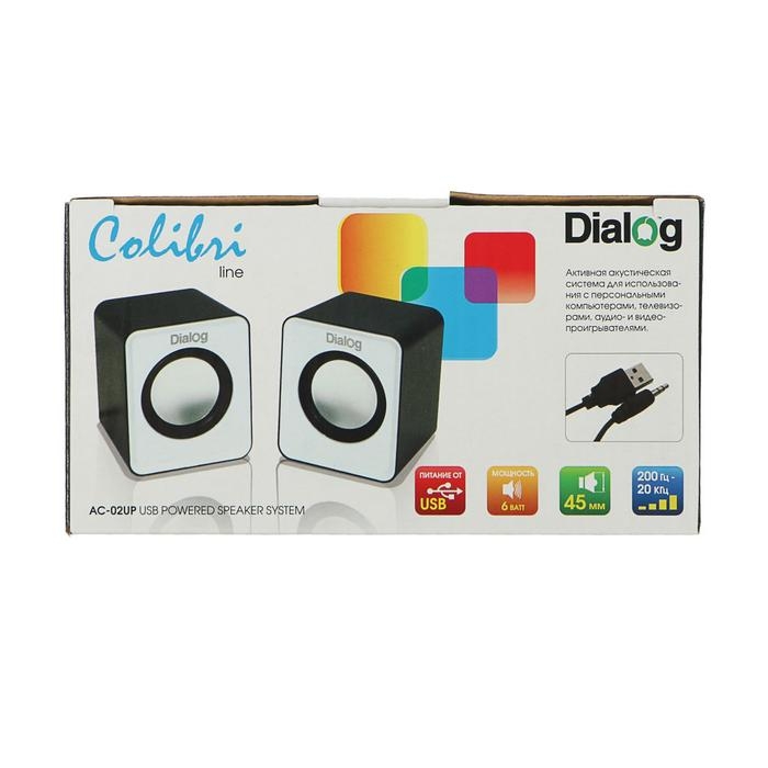 Компьютерные колонки 2.0 Dialog Colibri AC-02UР, 2х3Вт, USB, черные Компьютерные колонки 2.0 Dialog Colibri AC-02UР, 2х3Вт, USB, черные