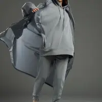 Худи унисекс H2, серое, размер M/L