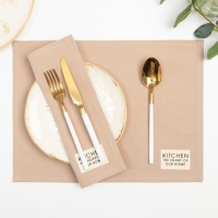 Набор салфеток Этель Kitchen, цвет бежевый, 30х40 см - 2 шт, 100% хлопок, саржа 220 г/м2 Набор салфеток Этель Kitchen, цвет бежевый, 30х40 см - 2 шт, 100% хлопок, саржа 220 г/м2