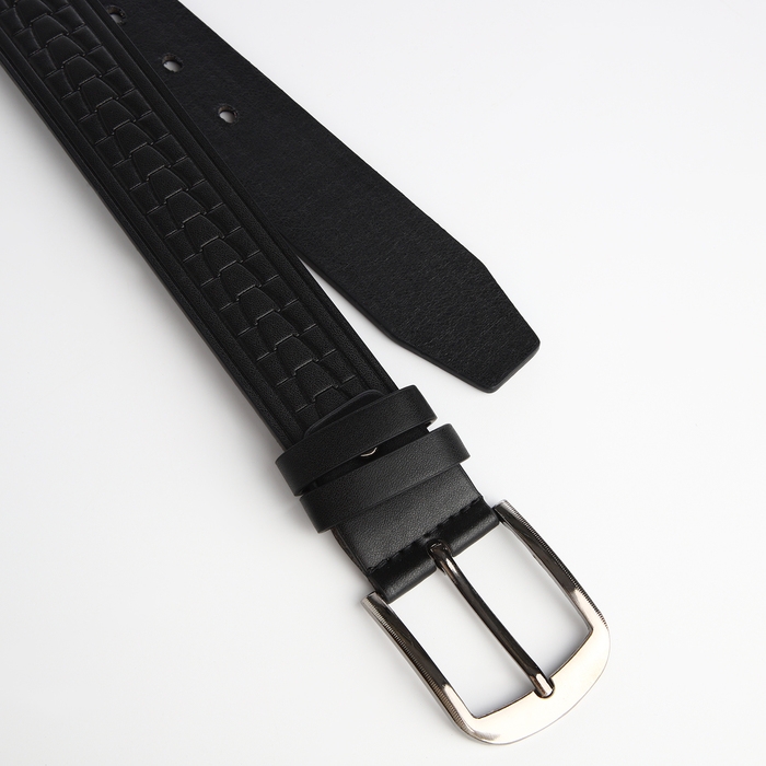 Ремень мужской &laquo;Великан&raquo;, ширина 4 см, винт, пряжка металл, цвет чёрный