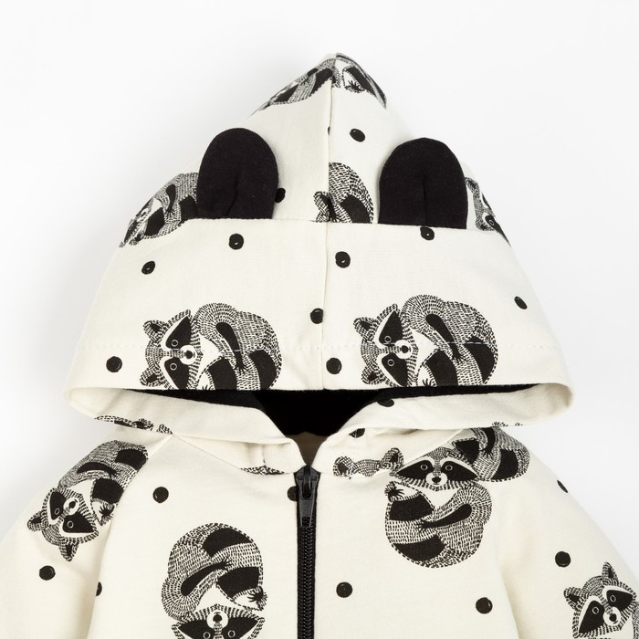 Комплект: толстовка и брюки Крошка Я «Еноты», цвет белый, рост 62-68 см Комплект: толстовка и брюки Крошка Я «Еноты», цвет белый, рост 62-68 см