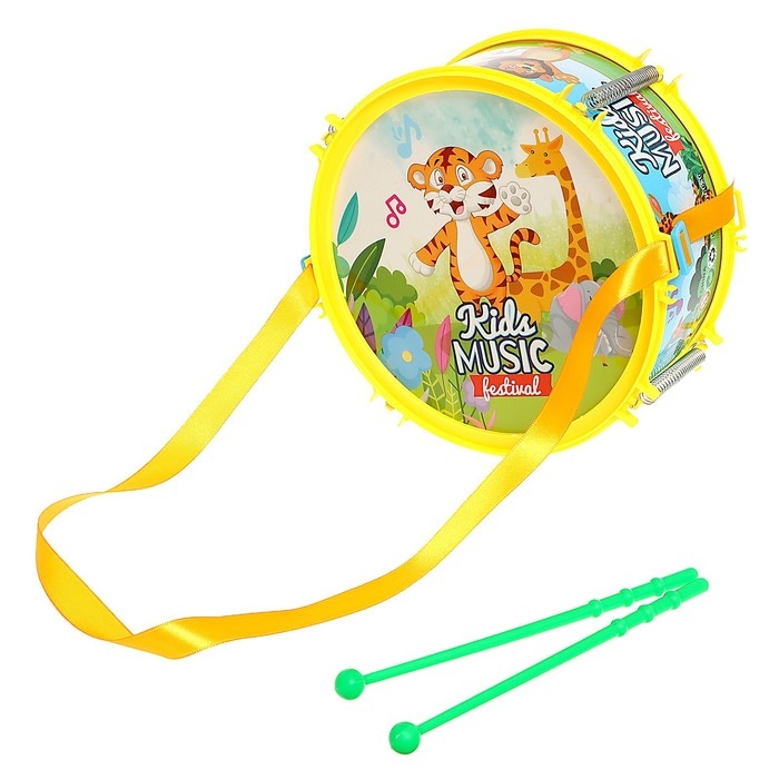 Барабан &laquo;Весёлые зверята&raquo;, цвета МИКС