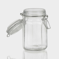 Банка стеклянная для хранения сыпучих продуктов &laquo;Угол&raquo;, 250 мл, 6&times;11,5 см, с бугельным замком