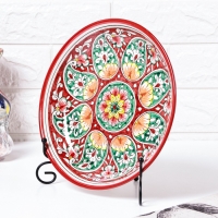 Ляган Риштанская Керамика "Цветы", 25 см, красный Ляган Риштанская Керамика "Цветы", 25 см, красный