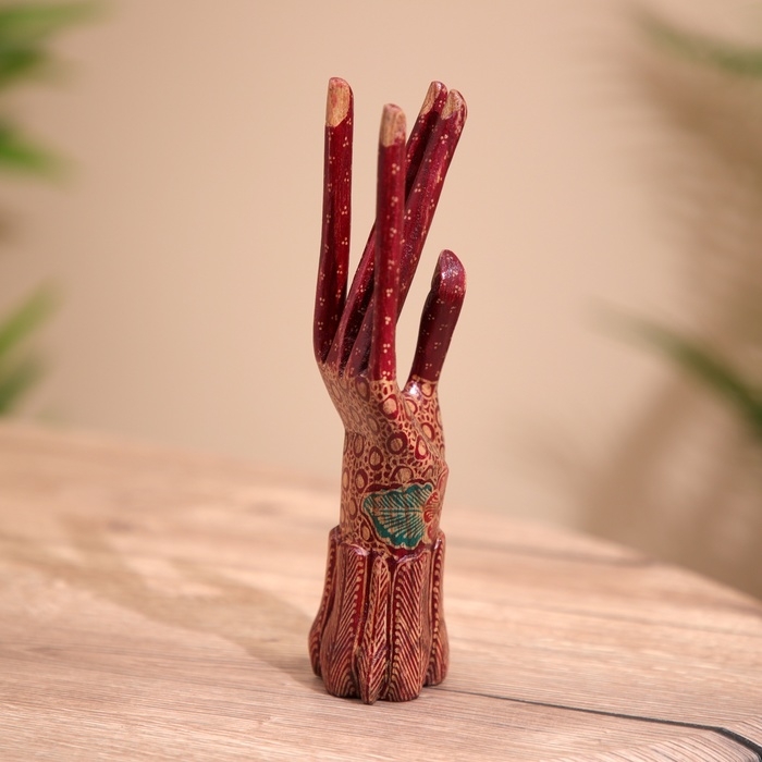 Подставка для колец, батик, дерево 20 см