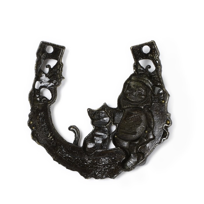 Подкова домовой с кошкой Подкова домовой с кошкой "Здесь живёт счастье", 7 х 7 см