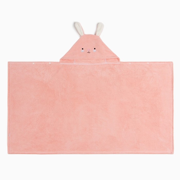 Полотенце с капюшоном Крошка Я, цвет розовый, 67х120 см, 100% п/э, 280 г/м2 Полотенце с капюшоном Крошка Я, цвет розовый, 67х120 см, 100% п/э, 280 г/м2
