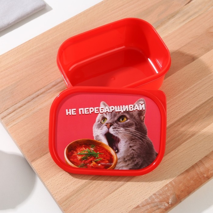 Ланч-бокс &laquo;Не перебарщивай&raquo;, прямоугольный, 500 мл