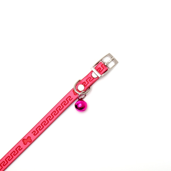 Ошейник с тиснением Ошейник с тиснением "Косточки и завитушки", основа TPR, 30 х 1 см, микс цветов