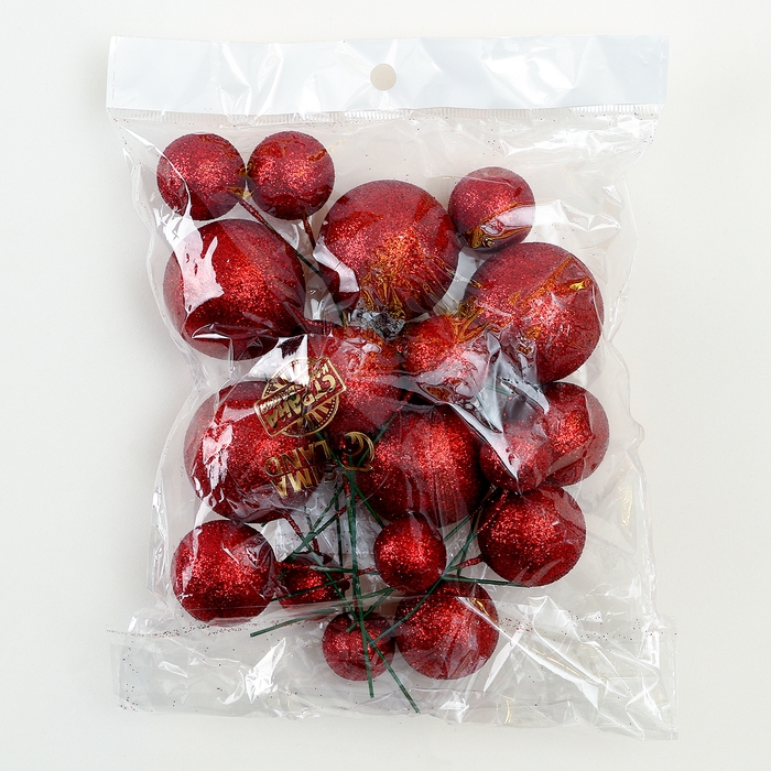 Набор топперов «Бусины», набор 20 шт., цвет красный Набор топперов «Бусины», набор 20 шт., цвет красный