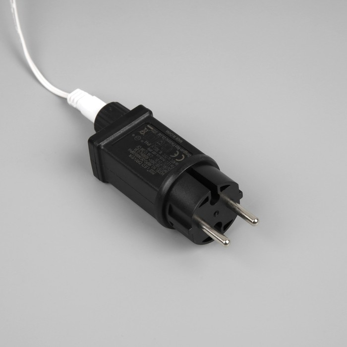 Гирлянда &laquo;Нить&raquo; 10 м, IP44, УМС, белая нить, 100 LED, свечение тёплое белое, мерцание всех светодиодов, 24 В