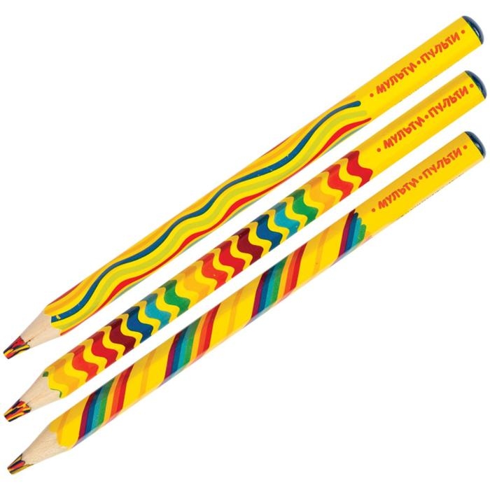 Карандаш с многоцветным грифелем Мульти-Пульти, Карандаш с многоцветным грифелем Мульти-Пульти, "Енот и радуга", утолщённый