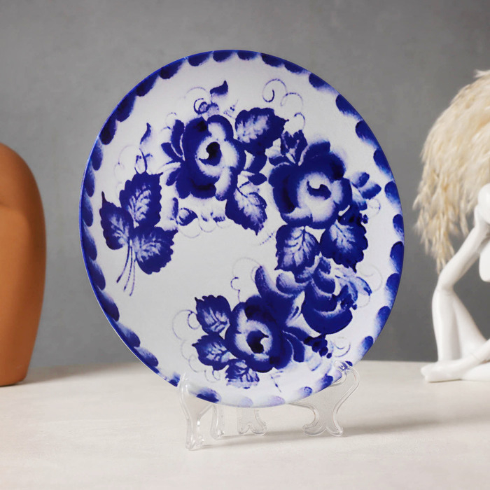 Тарелка декоративная &laquo;Рисунок Гжель&raquo;, D = 20 см