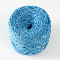Трикотажная пряжа "Риббон" с люрексом 85м/170&plusmn;5 гр ( Голубой, люрекс: Серебро)